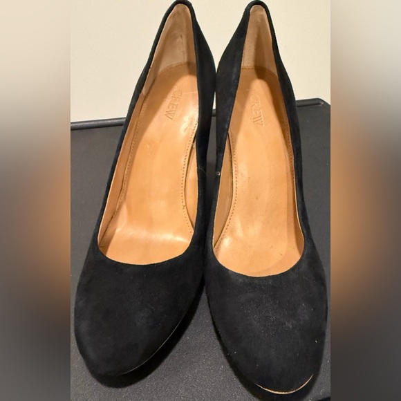 J. Crew Black Heels Block Chunky Pumps Party Office Neutral Feminine - Picture 2 of 7